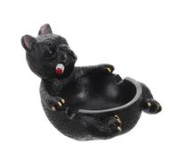 ABOOFAN cenicero de cerámica estatuilla casera estatuilla de joyería Decoración del hogar decoración salón Adorno de cerámica cenicero de Dibujos Animados cenicero portátil Black