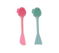 ABOOFAN Cepillo de Silicona Doble y Desmaquillante 2 Piezas Verde Doble Punta de Pez Rosa Punta Cuchilla para Limpieza Profunda y Masaje