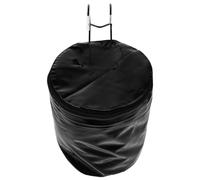 ABOOFAN Cesta Delantera para Bicicleta Plegable con Cremallera Lona Negra con Tapa y Base Rígida Bolsa de Manillar Extraíble para Transporte de Comestibles y Cosecha Ciclismo y Camping