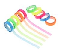 ABOOFAN Cintas Adhesivas Transparentes para Resaltar Libros 10 Rollos Multicolor Fluorescente 08 CM X 5 M Pestañas Adhesivas para Cuadernos Cinta Resaltadora para Lectura y Estudio