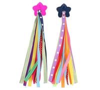 ABOOFAN Cintas para Manillar de Patinetes Infantiles Borlas Portátiles de Colores Diseño de Puntos y Estrellas 1 Par Accesorios para Decoración de Bicicletas Infantiles y Patinetes