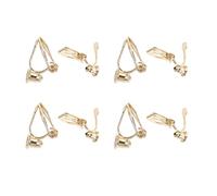 ABOOFAN Clip para Oreja Triangular de Cobre Dorado 8 Piezas sin Agujero ni Dolor Base para Pendientes Clip DIY Accesorios para Hacer Joyas y Decoración de Pendientes para Mujer Pack