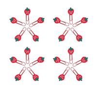 ABOOFAN Clips de Papel Pequeños de Pvc Forma de Fresa, 30 Unidades, Marcapáginas Decorativos Creativos para Estudiantes y Oficina, Útiles Escolares y Clips Metálicos para Documentos