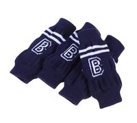 ABOOFAN Coderas Transpirables de Punto para Perros Tamaño M, 4 Unidades en Color Azul Oscuro Letras, Protectores Ajustables para Codos de Mascotas, Calentadores para Patas Ideales