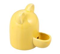 ABOOFAN Comedero Automático para Mascotas Pequeñas Dispensador de Agua de Cerámica 100 Ml, Diseño Orejas de Gato Amarillo, Bebedero y Cuenco para Conejos, Hámsteres y Animales Pequeños,