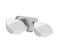 ABOOFAN Comedero Colgante para Mascotas Blanco de Plástico, Cuenco Doble Antivuelco y Desmontable, Adecuado para Gatos y Optimización de Espacio