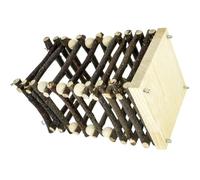 ABOOFAN Comedero de Madera para Conejos y Cobayas Soporte Ajustable, Estante para Heno Natural, Accesorios para Jaulas, Diseño Hueco para Alimentación Lenta y Limpieza Fácil, Adecuado