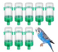 ABOOFAN Comederos de Agua Automáticos para Palomas y Loros, 10 Piezas de Plástico Verde, Diseño Práctico y Resistente para Alimentar a Tus Aves sin Derrames