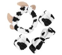ABOOFAN Conjunto de 3 Diademas para Lavarse la Cara Estampado de Vaca Diadema de Spa para Mujer Tela Suave y Ligera Accesorio para Maquillaje y Cuidado Piel
