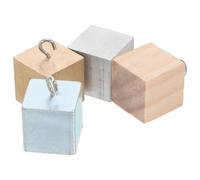 ABOOFAN Conjunto de 4 Cubos Materiales Latón, Hierro, Aluminio y Madera con Gancho de Densidad para Experimentos Científicos Adecuado para Educación Aula