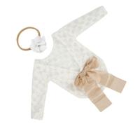 ABOOFAN Conjunto Recién Nacido Niña 2 Piezas Mameluco y Diadema de Encaje Lazo para Sesión de Fotos Ñiño Verano Accesorios para Fotografía Recién Nacidos