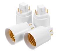 ABOOFAN Convertidor De Portalámparas a Adaptador De Lámpara E27 Cuatro Pines Corto, Adaptador De Base Para Bombillas Led, 4 Unidades, Uso Dormitorio y Baño