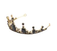 ABOOFAN Corona Barroca Negra con Cristales y Rhinestones Diadema Ligera y Resistente para Novia Tocado Nupcial Elegante para Bodas y Fiestas Accesorio Decorativo para Damas y Cumpleaños