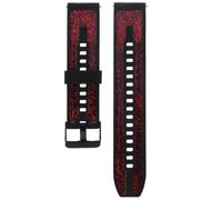 ABOOFAN Correa de Reloj Inteligente de Silicona 20 Mm Liberación Rápida, Pulsera de Muñeca Ajustable Roja Base Negra, Recambio Cómodo para Relojes Smart Watch Hombre y Mujer