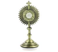 ABOOFAN Crucifijo De Mesa De Metal con Base Estatua Católica Decorativa para Escritorio Adorno Religioso Ideal para Hogar Oficina Y Regalos Católicos