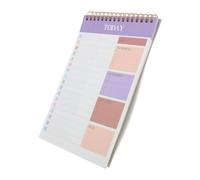 ABOOFAN Cuaderno de Notas Planificador Diario Púrpura 3 Piezas Cuaderno de Lista Diaria, 52 Hojas Papel y Metal, Gestión Visual de Tareas, Seguimiento de Hábitos, Gestión del Tiempo