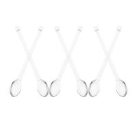 ABOOFAN Cucharas de Vidrio Transparentes 6 Piezas para Servir y Mezclar, Agitadores Resistentes al Calor para Café, Té y Postres, Cucharas Medidoras para Hogar, Bar y Fiesta