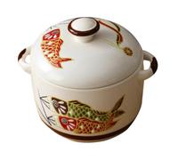 ABOOFAN Cuenco Japonés de Cerámica para Postres y Sopa Tapa | Acabado Liso, Patrón Decorativo, para Pudín y Papilla, Uso en Mesas y Repostería