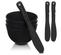 ABOOFAN Cuenco para Mascarillas de Silicona Fondo Profundo y Espátula Plana, Reutilizable para Aplicación Uniforme de Cremas en Spa y Uso Doméstico