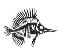 ABOOFAN Decoración de Pared Espina Pescado Metal Negro Hierro Estética