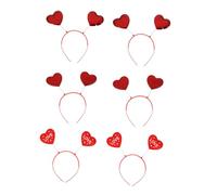 ABOOFAN Diadema Cabello 6 Piezas de Corazones Rojos Lentejuelas Accesorio para Fiesta de San Valentín y Carnaval Tamaño Ajustable Decorativa y Cómoda para Eventos Obsequios