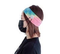 ABOOFAN Diadema Cabello Fitness Transpirable 4 Pcs Estrecha Algodón Colorido Deportiva para Yoga y Correr Mujeres con Botón para Mascarilla