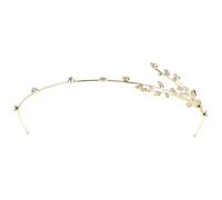 ABOOFAN Diadema de Aleación Dorada Gemas Artificiales en Forma de Rama de Sauce Práctica y Elegante para Accesorios de Pelo en Bodas y Festivales