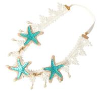 ABOOFAN Diadema de Encaje Perlas y Estrella de Mar Diadema Bohemia para Mujer y Niña Accesorios Cabello de Sirena para Bodas Playa y Fiestas Hipoalergénica y Durable