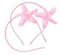 ABOOFAN Diadema de Estrella de Mar para Niños Pequeños 2 Piezas Tamaño Estándar Lentejuelas Color Rosa Claro Accesorios Cabello Fiesta y Cumpleaños