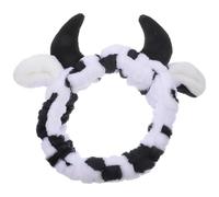 ABOOFAN Diadema de Franela Cuernos de Vaca para Mujer, Elástica y Cómoda, Adecuada para Hacer Spa y Aplicar Mascarilla, Estilo Agradable y Elegante