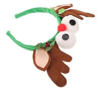 ABOOFAN Diadema de Reno Marrón Astas Realistas de Plástico y Tela, Estructura Flexible Alambre, Ligera y Compatible Peinados para Fiestas de Cosplay y Navidad
