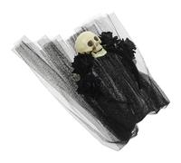 ABOOFAN Diadema Velo de Calavera para Halloween, Tocado Gótico Floral Mexicano Velo Negro, Accesorio para Fiesta y Disfraz Mujer y Adolescente, Diadema para Fotos y Cosplay