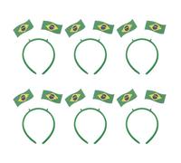 ABOOFAN Diademas Brasileñas para Fiestas de Fútbol, Paquete de 6 Unidades, Accesorios Cabello Bandera de Brasil, Ligeras y Cómodas, Ideales para Eventos Deportivos y Celebraciones