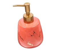 ABOOFAN Dispensador de Jabón Líquido para Manos con Bomba de Presión Botella Recargable para Champú y Loción Diseño de Mármol Naranja para Baño y Ducha Fácil de Usar y Rellenar