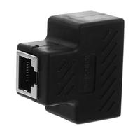ABOOFAN Divisor Ethernet Rj45 de Alta Velocidad 1 a 2, Conector de Red 3 Vías Negro, Compacto y Ligero, para Conexión de Dispositivos en Redes Domésticas y Oficina, Cable Cat 6 Compatible