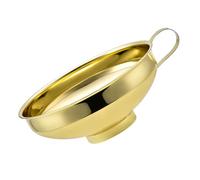 ABOOFAN Embudo de Acero Inoxidable Dorado Pequeño, de Boca Ancha y Extra Grueso, Embudo Multifuncional para Llenar Botellas, Aceite, Vinagre y Líquidos en Cocina y Hogar
