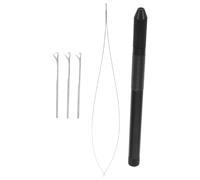 ABOOFAN Ensartador de Cuentas con Mango de Aluminio Aguja de Crochet para Cabello Herramienta para Extensiones de Cuentas para Trenzar y Peinar el Cabello Incluye Agujas de Crochet