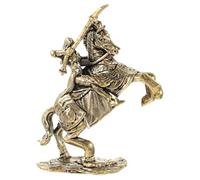 ABOOFAN Estatua De Jinete De Bronce: Figura De Caballero A Caballo - Estatua En Miniatura De Bronce Macizo Adorno De Escritorio para Mesa De Té Decoración De Oficina
