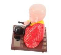 ABOOFAN Estatua Monje Solar con Cabeza Que Mueve Decoración para Tablero De Coche y Hogar Elegante Muñeco Budista para Oficina y Auto