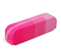 ABOOFAN Estuche para Lápices de Silicona Rosa Pequeño 1 Unidad, Flexible y Resistente, Organizador Multiusos para Estudiantes y Maquillaje, Portátil para Uso Diario y Escuela