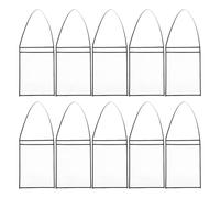 ABOOFAN Fundas Colgantes Transparentes para Tickets de Trabajo 10 Pcs, Bolsillo Borrable de PVC Negro, Soporte Plástico Resistente para Estantes y Organización en Oficina