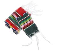 ABOOFAN Fundas para Botellas de Cerveza Diseño de Poncho Mexicano Serape, Algodón Multicolor (Morado, Rojo, Amarillo, Verde), Decoración Festiva para Fiestas Mexicanas Cinco de Mayo, Set