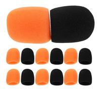 ABOOFAN Fundas para Micrófono Antiviento de Esponja Gruesa Paquete de 20 Piezas 10 Negras y 10 Naranjas Aplicables para Micrófonos de Mano Protección contra Viento y Salpicaduras