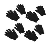 ABOOFAN Guantes Exfoliantes para Ducha de Baño, Guante de Ducha de Poliéster Negro, Limpieza Profunda, Ahorra y Energía, 4 Pares