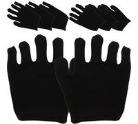 ABOOFAN Guantes Hidratantes de Algodón Protectores para Mujer, 12 Pares, Talla M Mediana, Negros, para Cuidado de Manos Secas y Trabajos Manuales Interiores y Exteriores