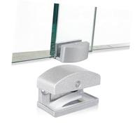 ABOOFAN Guía para Mampara de Ducha Corredera Tope de Puerta, Aluminio Plateado, Soporte de Rodillo Integrado, Montaje en Suelo, para Vidrio de 5-14 MM, Uso en Baño y Cocina