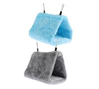 ABOOFAN Hamaca Triangular para Pájaros, Nido Cálido de Algodón para Dormir, 2 Piezas para Canarios y Loros Pequeños en Jaulas Interiores