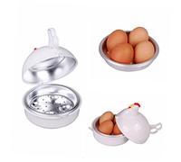 ABOOFAN Hervidor de Huevos Cocedor y Escalfador de Huevos Rápido Forma de Pollo de Plástico para Microondas en Casa