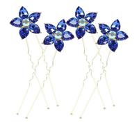 ABOOFAN Horquillas Pelo de Novia 4 Pcs Gemas de Imitación, Pinzas en Forma de U Azul Gota, Accesorios Cabello de Boda para Dama de Honor y Ocasiones Obsequios