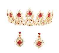 ABOOFAN Joyería Nupcial con Corona y Pendientes de Elegante para Boda Accesorios con Pedrería para Novia Tocados de Pelo y Horquillas de Diseño Delicado